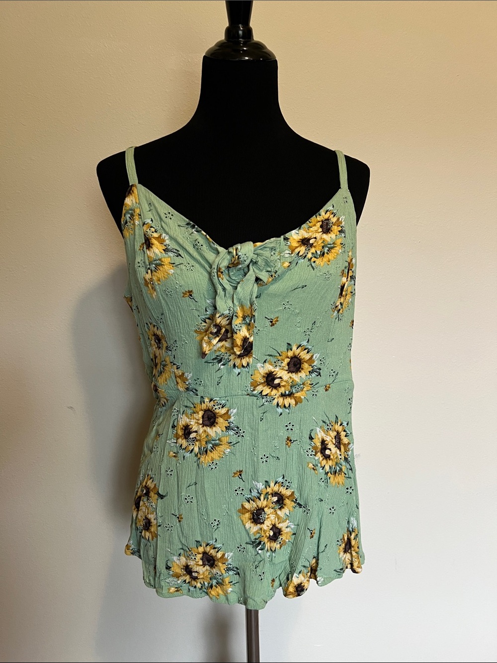 torrid Mint Green Sunflower Tie-Front Cami